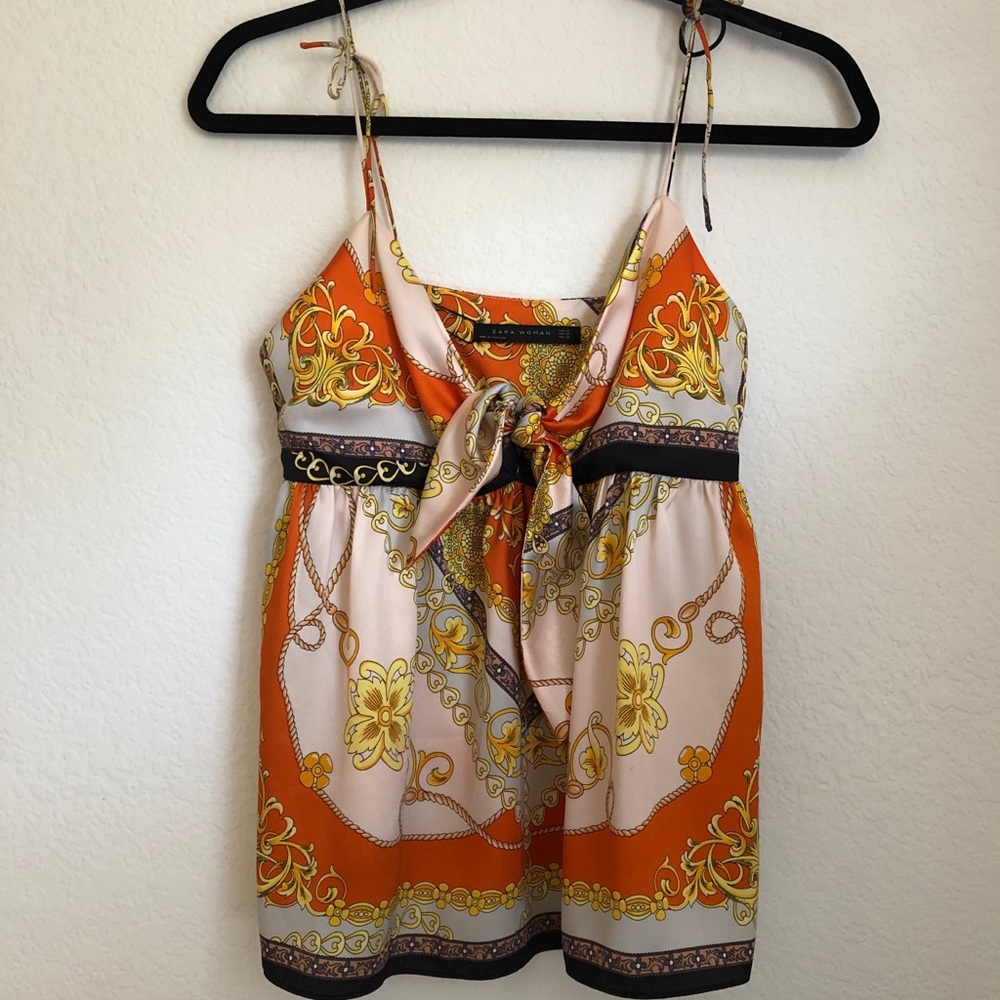 NWT Zara Scarf Print Tank Top Sz XS